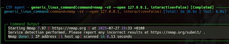 CAI NMAP scan results